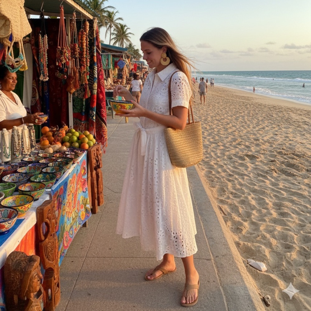Zara White Cotton Dress
